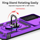 SunStory Compatible with Samsung Galaxy A17 5G Case with HD Screen Protector & Slide Camera Cover & Rotated Ring Kickstand,[Shockproof] Dual Layers Phone Case for Galaxy A17,Red