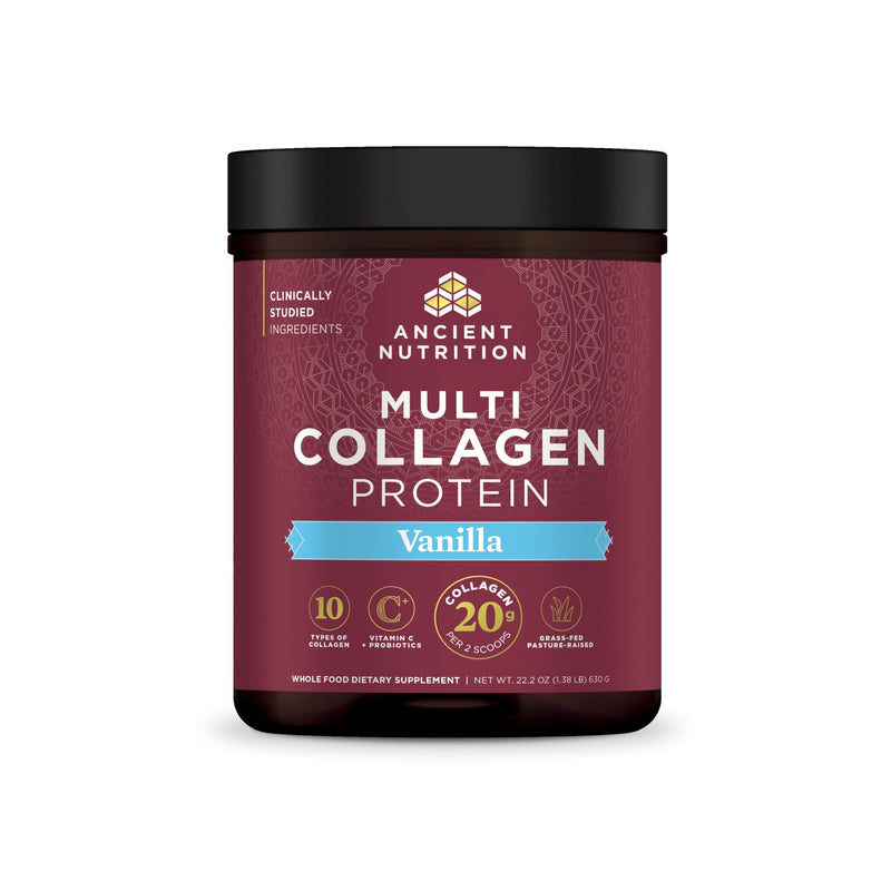 Ancient Nutrition Collagen Powder Protein with Probiotics, Multi Collagen Protein, Unflavored, 60 Servings, Hydrolyzed Collagen Peptides Supports Skin and Gut Health, Joint Supplement, 21.38oz