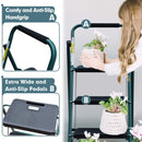 HBTower 3 Step Ladder, Folding Step Stool with Wide Anti-Slip Pedal, 500lbs Sturdy Steel Ladder, Convenient Handgrip, Lightweight, Portable Steel Step Stool, Black