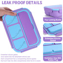 Bento Box Adult Lunch Box, Lunch Containers for Kids Girls Boys with 4 Compartments, Lunchable Food Container with Utensils, Sauce Jar, Muffin Liners, 40 Oz/5 Cup, Microwave & Dishwasher Safe, Navy