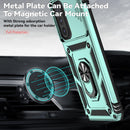 SunStory Compatible with Samsung Galaxy A17 5G Case with HD Screen Protector & Slide Camera Cover & Rotated Ring Kickstand,[Shockproof] Dual Layers Phone Case for Galaxy A17,Red