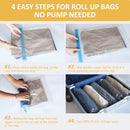 20 Pack Vacuum Storage Bags, Space Saver Bags (4 Jumbo/4 Large/4 Medium/4 Small/4 Roll) Compression for Comforters and Blankets, Sealer Clothes Storage, Hand Pump Included