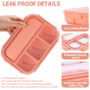 Bento Box Adult Lunch Box, Lunch Containers for Kids Girls Boys with 4 Compartments, Lunchable Food Container with Utensils, Sauce Jar, Muffin Liners, 40 Oz/5 Cup, Microwave & Dishwasher Safe, Navy