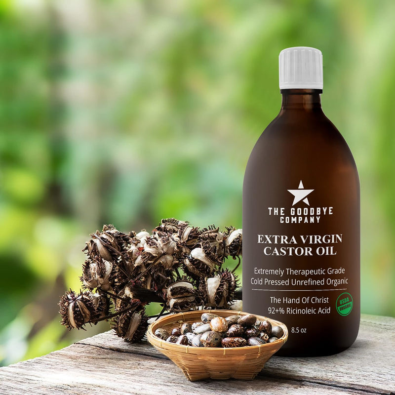 100% Natural Virgin Castor Oil, USDA Certified Organic - For Skin, Hair Growth and Eyelashes (250 mL)