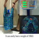 HOLYLUCK set of 3 Reusable Grocery Bags,Heavy Duty Foldable Shopping Bag-sky blue