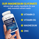 Dr. Berg Magnesium Glycinate with Vitamin D, B6 & Zinc for Stress Relief, Calm, Relaxation, & Good Sleep* - 120 mg Per Magnesium Bisglycinate Capsule - Chelated Magnesium Glycinate - 150 Caps