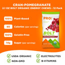 PROBAR - Bolt Organic Energy Chews, Strawberry, Non-GMO, Gluten-Free, USDA Certified Organic, Healthy, Natural Energy, Fast Fuel with Vitamins B & C, 2.1 Ounce (Pack of 12)