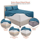 Hearth & Harbor Extra Deep Pocket Sheets - Fits Mattress 18-24 Inches Deep - Extra Deep Pocket Full Size Sets - 6 Piece Full Size - Full - Ice Blue