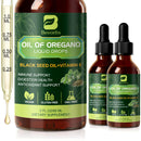 B BEWOTHS Organic Oregano Oil Drops | Oil of Oregano with Black Seed Oil, Vitamin E, 80% Carvacrol Oregano Drops for Immune, Antioxidant, Gut Detox Cleanser Support - Non-GMO, Vegan (240-day Supply)
