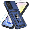 SunStory Compatible with Samsung Galaxy A17 5G Case with HD Screen Protector & Slide Camera Cover & Rotated Ring Kickstand,[Shockproof] Dual Layers Phone Case for Galaxy A17,Red