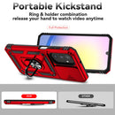 SunStory Compatible with Samsung Galaxy A17 5G Case with HD Screen Protector & Slide Camera Cover & Rotated Ring Kickstand,[Shockproof] Dual Layers Phone Case for Galaxy A17,Red