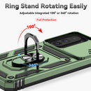 SunStory Compatible with Samsung Galaxy A17 5G Case with HD Screen Protector & Slide Camera Cover & Rotated Ring Kickstand,[Shockproof] Dual Layers Phone Case for Galaxy A17,Red