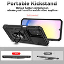 SunStory Compatible with Samsung Galaxy A17 5G Case with HD Screen Protector & Slide Camera Cover & Rotated Ring Kickstand,[Shockproof] Dual Layers Phone Case for Galaxy A17,Red