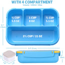 Bento Box Adult Lunch Box, Lunch Containers for Kids Girls Boys with 4 Compartments, Lunchable Food Container with Utensils, Sauce Jar, Muffin Liners, 40 Oz/5 Cup, Microwave & Dishwasher Safe, Navy