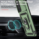 SunStory Compatible with Samsung Galaxy A17 5G Case with HD Screen Protector & Slide Camera Cover & Rotated Ring Kickstand,[Shockproof] Dual Layers Phone Case for Galaxy A17,Red