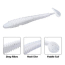 RUNCL Swimbaits Paddle 10/20/30/40PCS, 5/4/3/2 Inchs Paddle Tail, Soft Lure for Trout Crappie Bass, Durable Plastic Bait Swimmer for Saltwater/Freshwater, Fishing Lover's Gift