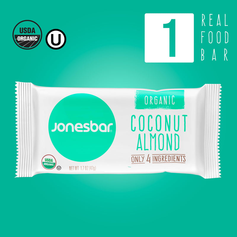 JONESBAR (Variety Pack, 12 Count (Pack of 1)), USDA Organic Fruit & Nut Bar, Non-GMO, Kosher, Vegan, Gluten Free, Simple Snack Bar