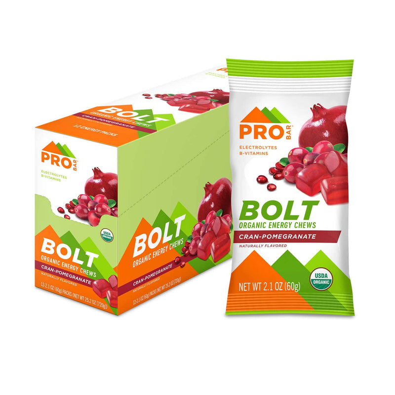 PROBAR - Bolt Organic Energy Chews, Strawberry, Non-GMO, Gluten-Free, USDA Certified Organic, Healthy, Natural Energy, Fast Fuel with Vitamins B & C, 2.1 Ounce (Pack of 12)