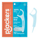 Plackers Twin-Line Dental Flossers, Advanced Whitening and Dual Action Flossing System, Easy Storage, Super Tuffloss, 2X The Clean, Cool Mint Flavor, 600 Count (Pack of 4)