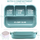 Bento Box Adult Lunch Box, Lunch Containers for Kids Girls Boys with 4 Compartments, Lunchable Food Container with Utensils, Sauce Jar, Muffin Liners, 40 Oz/5 Cup, Microwave & Dishwasher Safe, Navy