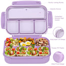 Bento Box Adult Lunch Box, Lunch Containers for Kids Girls Boys with 4 Compartments, Lunchable Food Container with Utensils, Sauce Jar, Muffin Liners, 40 Oz/5 Cup, Microwave & Dishwasher Safe, Navy