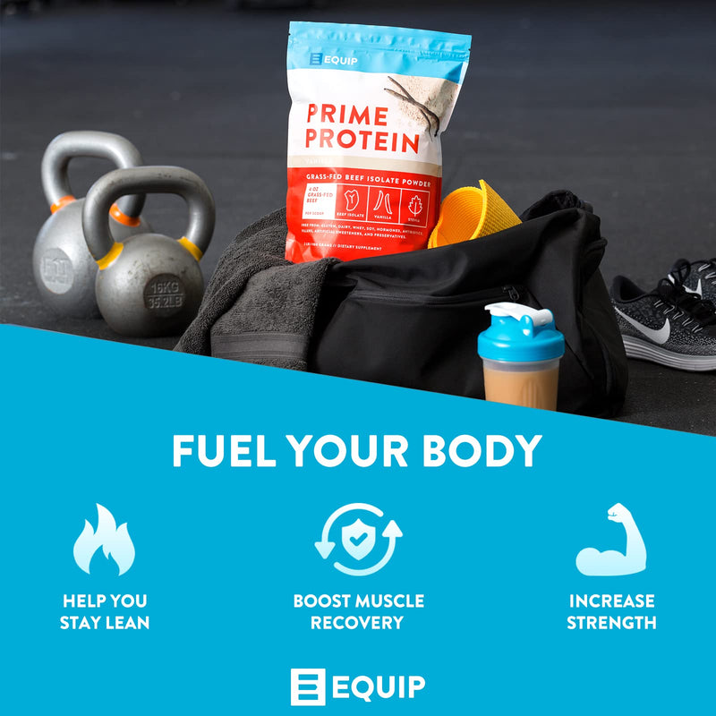 Equip Foods Prime Protein - Grass Fed Beef Protein Powder Isolate - Paleo and Keto Friendly, Gluten Free Carnivore Protein Powder - Unflavored, 1.39 Pounds - Helps Build and Repair Tissue