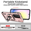 SunStory Compatible with Samsung Galaxy A17 5G Case with HD Screen Protector & Slide Camera Cover & Rotated Ring Kickstand,[Shockproof] Dual Layers Phone Case for Galaxy A17,Red