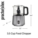 Proctor Silex Durable Electric Vegetable Chopper & Mini Food Processor for Chopping, Puree & Emulsify, 1.5 Cup, 1.5 cups, White
