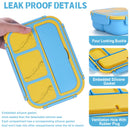 Bento Box Adult Lunch Box, Lunch Containers for Kids Girls Boys with 4 Compartments, Lunchable Food Container with Utensils, Sauce Jar, Muffin Liners, 40 Oz/5 Cup, Microwave & Dishwasher Safe, Navy