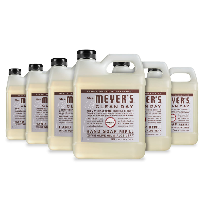 MRS. MEYER'S CLEAN DAY Liquid Hand Soap Refill, Cruelty Free and Biodegradable Formula, Lavender Scent, 33 Fl Oz (Pack of 1)
