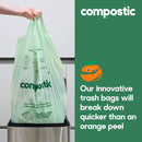 Compostic Home Compostable Trash Bags, 13 Gallon Tall Kitchen Rubbish Bags (23” x 29”), Extra Strong & Quickly Breaks Down, 100 Count