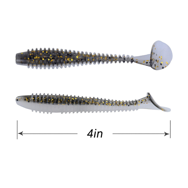 RUNCL Swimbaits Paddle 10/20/30/40PCS, 5/4/3/2 Inchs Paddle Tail, Soft Lure for Trout Crappie Bass, Durable Plastic Bait Swimmer for Saltwater/Freshwater, Fishing Lover's Gift
