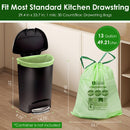 13 Gallon Compostable Trash Bags with Drawstring, Heavy Duty Extra Thick 1 Mil, 49.21 Liter, Tear Resistant and Odorless Kitchen Food Scrap Waste Bag, US BPI and OK Compost Home Certified (30 Count)
