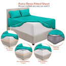 Hearth & Harbor Extra Deep Pocket Sheets - Fits Mattress 18-24 Inches Deep - Extra Deep Pocket Full Size Sets - 6 Piece Full Size - Full - Ice Blue