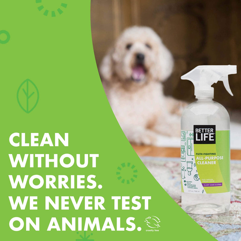 Better Life All Purpose Cleaner - Multipurpose Home and Kitchen Cleaning Spray for Glass, Countertops, Appliances, Upholstery & More - Multi-surface Spray Cleaner - 32oz Clary Sage & Citrus