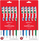 Amazon Basics Clean Plus Toothbrushes, Soft, Full, 10 Count, 1 Pack (Previously Solimo)