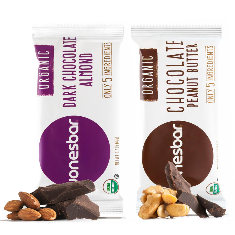 JONESBAR (Dark Chocolate Almond, (12 Count (Pack of 1)), USDA Organic Fruit & Nut Bar, Non-GMO, Kosher, Vegan, Gluten Free, Simple Snack Bar