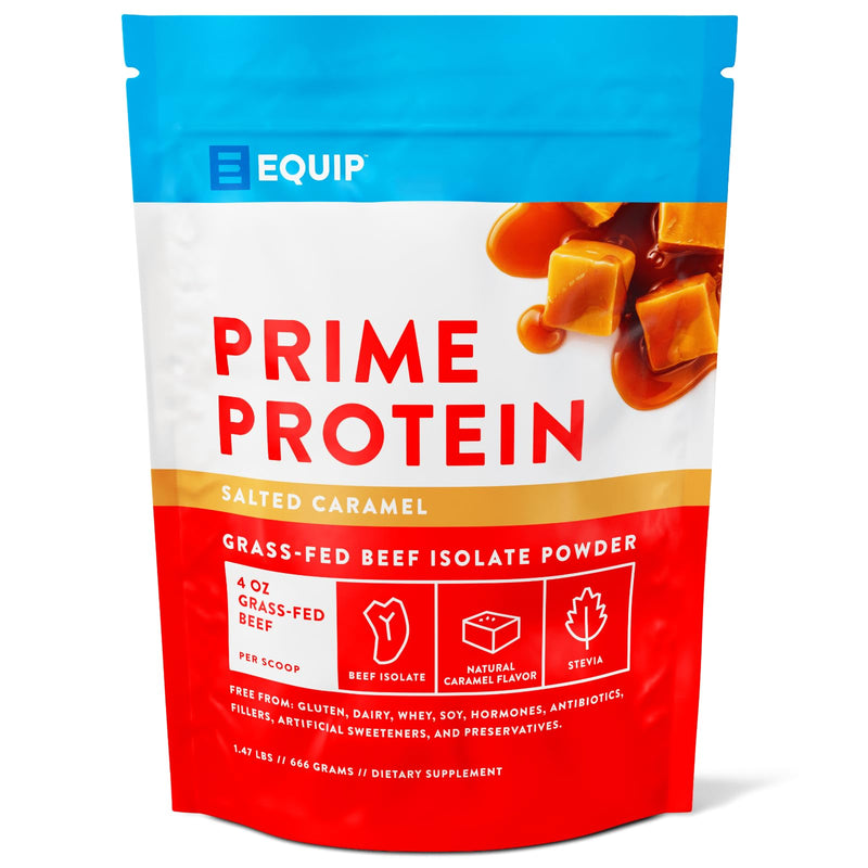 Equip Foods Prime Protein - Grass Fed Beef Protein Powder Isolate - Paleo and Keto Friendly, Gluten Free Carnivore Protein Powder - Unflavored, 1.39 Pounds - Helps Build and Repair Tissue