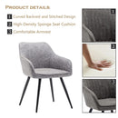 annjoe Faux Leather Accent Arm Chairs for Living Room Leisures/ Upholstered Chair with Metal Legs Set of 2 for Home Kitchen Office Bistro Cafe, Brown