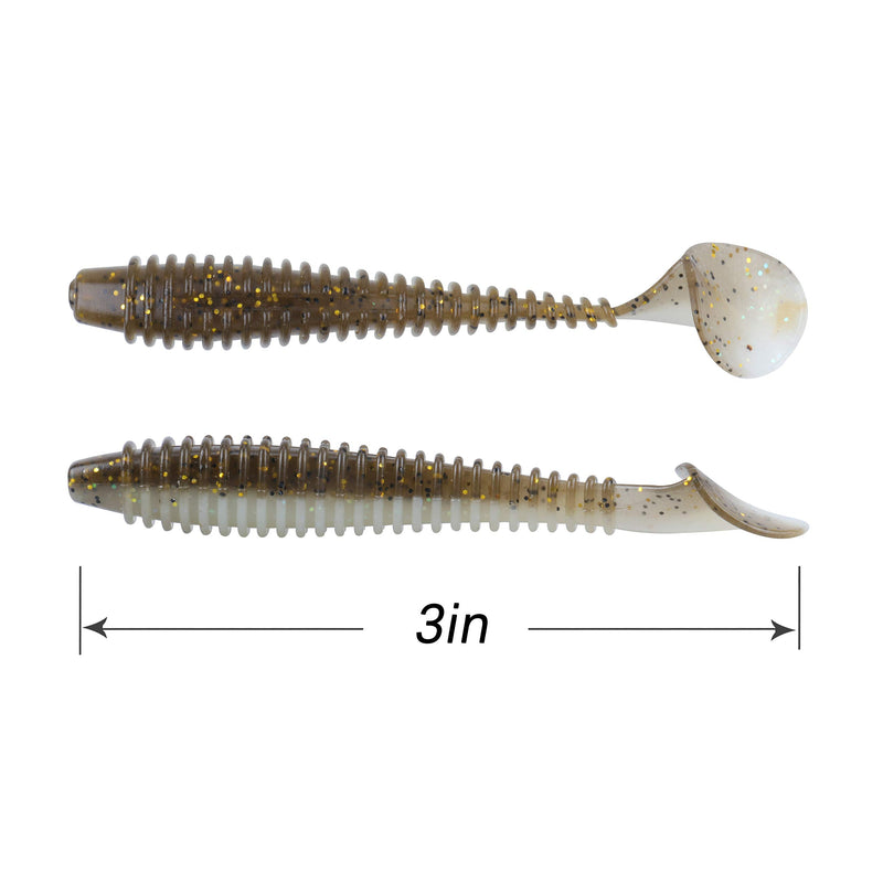 RUNCL Swimbaits Paddle 10/20/30/40PCS, 5/4/3/2 Inchs Paddle Tail, Soft Lure for Trout Crappie Bass, Durable Plastic Bait Swimmer for Saltwater/Freshwater, Fishing Lover's Gift