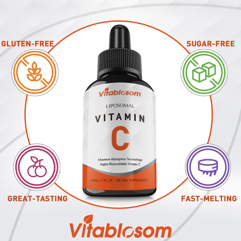 Liposomal Vitamin C 2000mg Liquid for Adults, High Absorption VIT C, Maximize Vitamin C, for Immune System & Antioxidant, 60ML (1 Bottle)