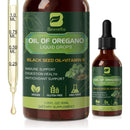 B BEWOTHS Organic Oregano Oil Drops | Oil of Oregano with Black Seed Oil, Vitamin E, 80% Carvacrol Oregano Drops for Immune, Antioxidant, Gut Detox Cleanser Support - Non-GMO, Vegan (240-day Supply)