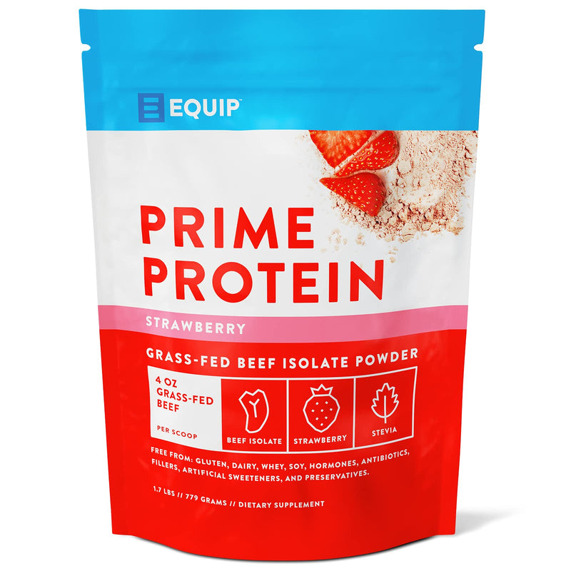 Equip Foods Prime Protein - Grass Fed Beef Protein Powder Isolate - Paleo and Keto Friendly, Gluten Free Carnivore Protein Powder - Unflavored, 1.39 Pounds - Helps Build and Repair Tissue