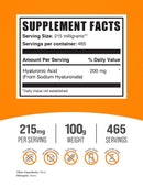BulkSupplements.com Hyaluronic Acid Powder - Hyaluronic Acid Supplements, Hyaluronic Acid 215mg - Hyaluronic Acid Food Grade, Gluten Free - 215mg per Serving, 50g (1.8 oz) (Pack of 1)