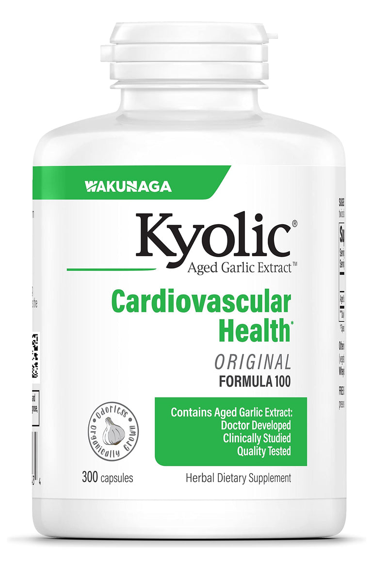 Kyolic Aged Garlic Extract Formula 100, Original Cardiovascular, 200 Capsules (Packaging May Vary)
