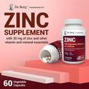 Dr. Berg Zinc 30mg Enhanced with Magnesium, Vitamin D3, Selenium, & Copper - Zinc Supplements for Men & Women - Chelated Zinc for Immune, Skin, Hair, & Nails Support* - 60 Capsules