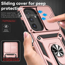 SunStory Compatible with Samsung Galaxy A17 5G Case with HD Screen Protector & Slide Camera Cover & Rotated Ring Kickstand,[Shockproof] Dual Layers Phone Case for Galaxy A17,Red