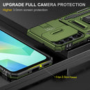 SunStory Compatible with Samsung Galaxy A17 5G Case with HD Screen Protector & Slide Camera Cover & Rotated Ring Kickstand,[Shockproof] Dual Layers Phone Case for Galaxy A17,Red