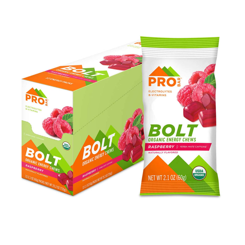 PROBAR - Bolt Organic Energy Chews, Strawberry, Non-GMO, Gluten-Free, USDA Certified Organic, Healthy, Natural Energy, Fast Fuel with Vitamins B & C, 2.1 Ounce (Pack of 12)