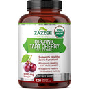 Zazzee USDA Organic Tart Cherry 10:1 Extract, 3000 mg Strength, 120 Vegan Capsules, 4 Month Supply, Standardized, Concentrated 10X Extract, 100% Vegetarian, Certified Organic, All-Natural and Non-GMO